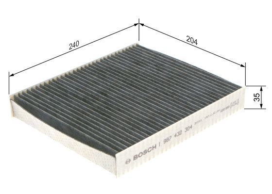 Bosch 1 987 432 304 Interior Air Filter Fits Cadillac Chevrolet Opel Saab