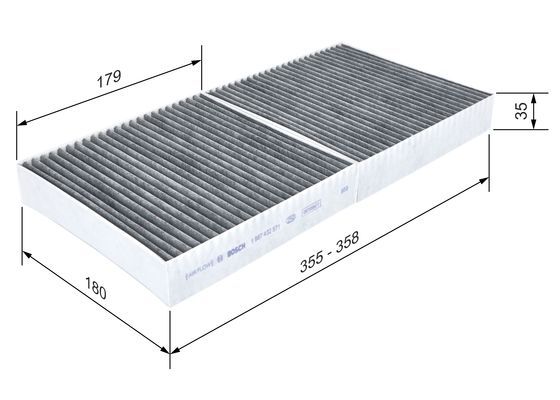 Bosch 1 987 432 571 Interior Air Filter Fits Mercedes-Benz