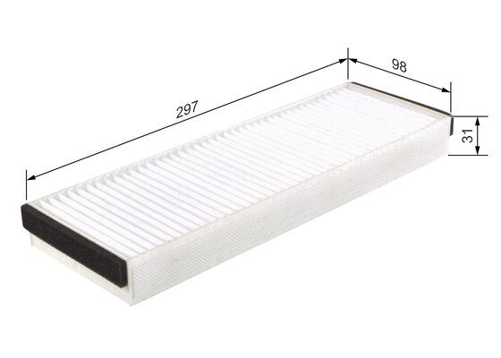 Bosch 1 987 432 122 Interior Air Filter Fits Audi Lamborghini VW