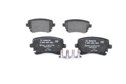 BOSCH 0986494303 Brake Pad Set For Disc Brake Rear 17.5mm Thickness Fits Audi VW