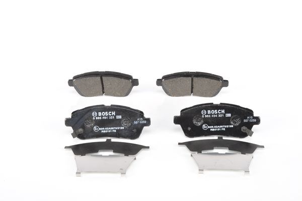 BOSCH 0986494321 Brake Pad Set For Disc Front 15.3mm Thickness Fits Suzuki Swift