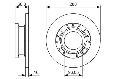 Bosch 0 986 479 A50 Rear Brake Disc Fits Ford