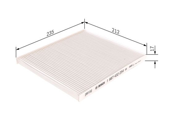 Bosch 1 987 432 254 Interior Air Filter Fits Kia