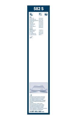 2 x BOSCH SUPERPLUS 582S Spoiler Wiper Blades (Pair) 550/530mm Fits Audi Porsche