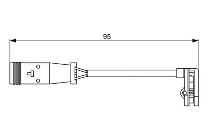 BOSCH 1987473036 Brake Pad Wear Warning Contact Rear Fits Mercedes-Benz VW