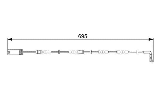 BOSCH 1987473050 Brake Pad Wear Warning Contact Front 695mm Length Fits BMW