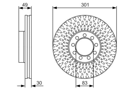 Bosch 0986479A23 Brake Disc Front Fits Iveco Daily Daily Citys Daily Line