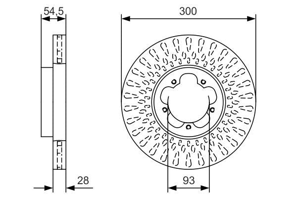 Bosch 0986479B11 Brake Disc Vented Braking System Replacement Fits Ford