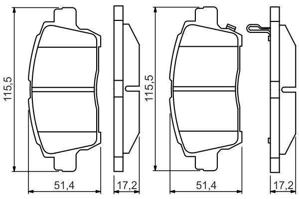 BOSCH 0986495242 Brake Pad Set For Disc Brake Front 17.2mm Thickness Fits Toyota