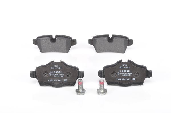 BOSCH 0986494242 Brake Pad Set For Disc Brake Rear 15.9mm Thickness Fits Mini