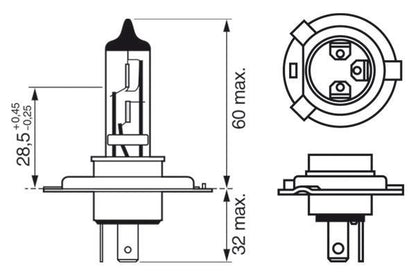 BOSCH 1987301621 Bulb Service Replacement 12V Voltage 60/55W Rated Power