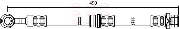 APEC HOS3267 Brake Hose Rear 490mm Length Fits Hyundai Coupe Elantra Lantra