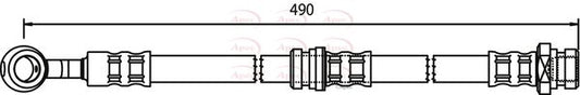 APEC HOS3267 Brake Hose Rear 490mm Length Fits Hyundai Coupe Elantra Lantra