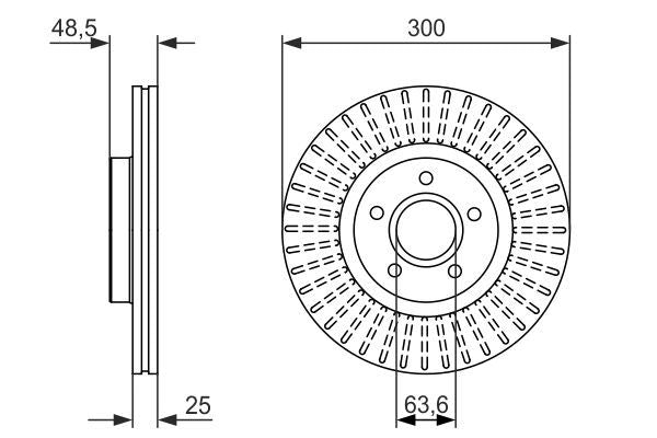 Bosch 0986479956 Brake Disc Front Braking System Replacement Fits Ford Volvo
