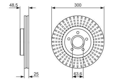 Bosch 0986479956 Brake Disc Front Braking System Replacement Fits Ford Volvo