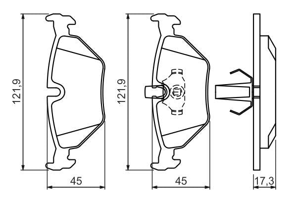 BOSCH 0986494009 Disc Brake Pad Set Rear Low-Metallic Fits BMW 5 Series