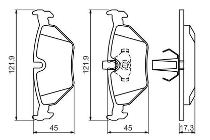 BOSCH 0986494009 Disc Brake Pad Set Rear Low-Metallic Fits BMW 5 Series