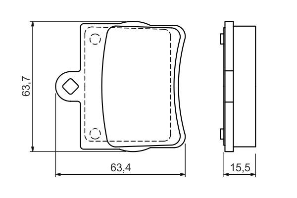 BOSCH 0986494017 Disc Brake Pad Set Rear Low-Metallic Fits Mercedes-Benz C-Class