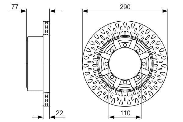 Bosch 0986479V18 Brake Disc Rear Braking For Nissan Cabstar NT400 Cabstar