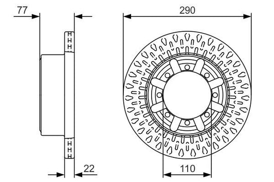 Bosch 0986479V18 Brake Disc Rear Braking For Nissan Cabstar NT400 Cabstar