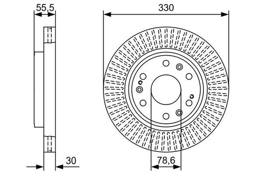 Bosch 0986479W30 Brake Disc Front Braking System Fits Cadillac Chevrolet