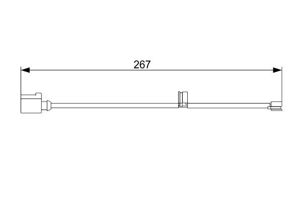 BOSCH 1987473560 Brake Pad Wear Warning Contact Rear 267mm Length Fits Porsche
