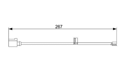 BOSCH 1987473560 Brake Pad Wear Warning Contact Rear 267mm Length Fits Porsche
