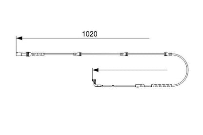BOSCH 1987473567 Brake Pad Wear Warning Contact 1020mm Length Braking Fits BMW