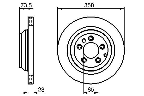 Bosch 0986479259 Brake Disc Rear Fits Audi Q7 Porsche Cayenne VW Touareg