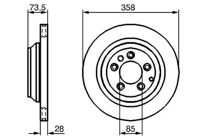Bosch 0986479259 Brake Disc Rear Fits Audi Q7 Porsche Cayenne VW Touareg
