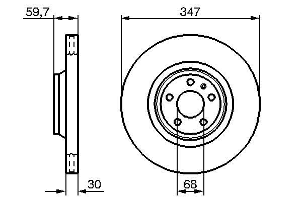 Bosch 0986479260 Brake Disc Front Braking System Fits Audi A6 A6 Allroad