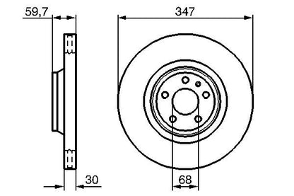 Bosch 0986479260 Brake Disc Front Braking System Fits Audi A6 A6 Allroad