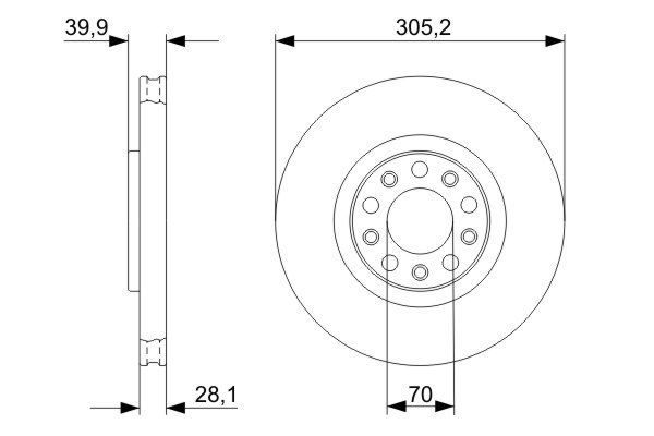 Bosch 0986479291 Brake Disc Front Braking System Fits Alfa Romeo Fiat Jeep