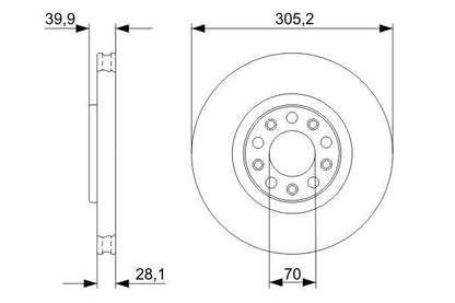 Bosch 0986479291 Brake Disc Front Braking System Fits Alfa Romeo Fiat Jeep