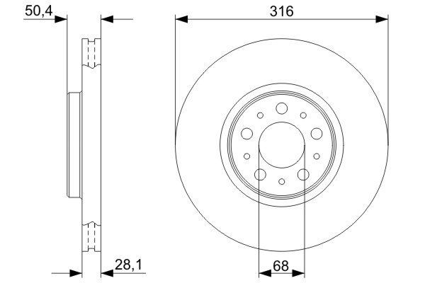 Bosch 0986479322 Brake Disc Front Braking System Fits Volvo S60 V70 XC90