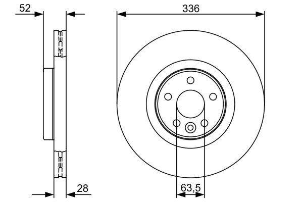 Bosch 0986479395 Brake Disc Front Braking Fits Volvo S60 S80 V60 V70 XC70