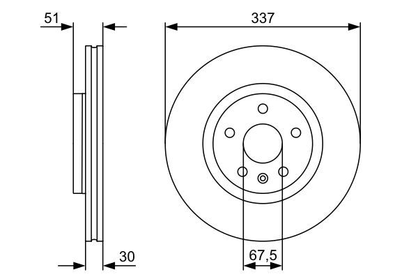 Bosch 0986479545 Brake Disc Front Braking System Fits Opel Insignia Saab 9-5