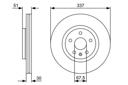 Bosch 0986479545 Brake Disc Front Braking System Fits Opel Insignia Saab 9-5