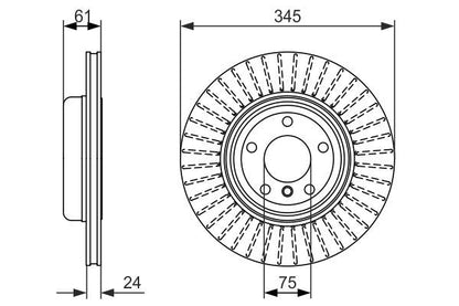 Bosch 0986479729 Brake Disc Rear Braking System Fits BMW 5 Series 6 Series