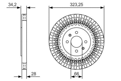 Bosch 0986479A90 Brake Disc Front Fits Citroen DS3 DS DS 3 Peugeot 208