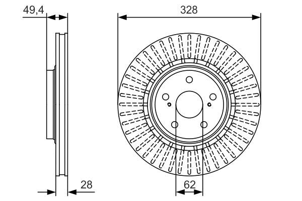 Bosch 0986479T00 Brake Disc Front Braking Fits Lexus RX Toyota Camry RAV4