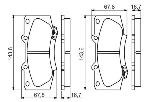 BOSCH 0986495352 Brake Pad Set For Disc Brake Front Fits Toyota Hilux Hilux Vigo