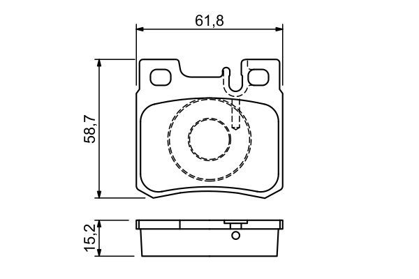 BOSCH 0986490260 Disc Brake Pad Set Rear Low-Metallic Fits Mercedes-Benz