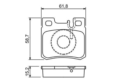 BOSCH 0986490260 Disc Brake Pad Set Rear Low-Metallic Fits Mercedes-Benz