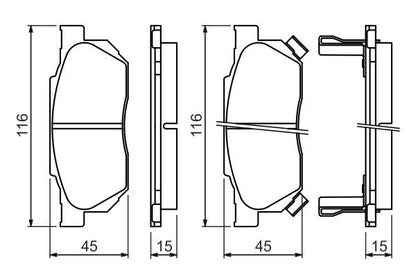 BOSCH 0986490440 Disc Brake Pad Set Front Fits Honda Civic Jazz Prelude