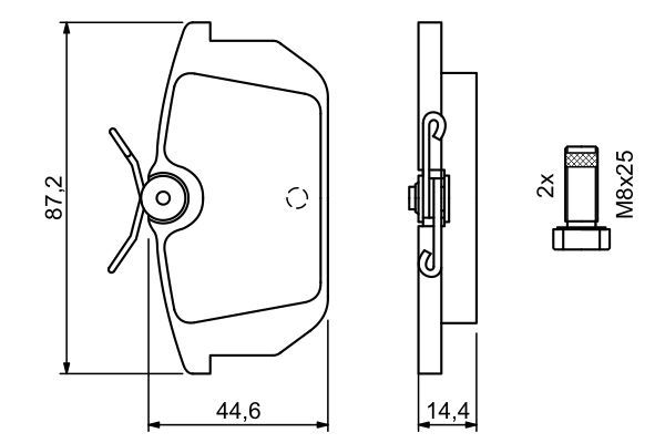 BOSCH 0986491030 Disc Brake Pad Set Rear Low-Metallic For Alfa Romeo Fiat Lancia