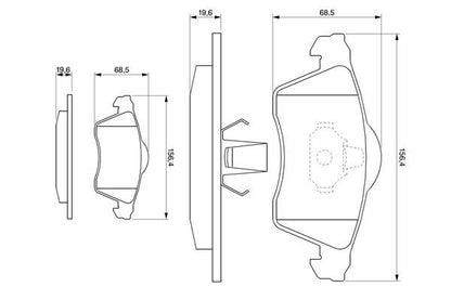 BOSCH 0986494008 Disc Brake Pad Set Front Fits VW Transporter / Caravelle