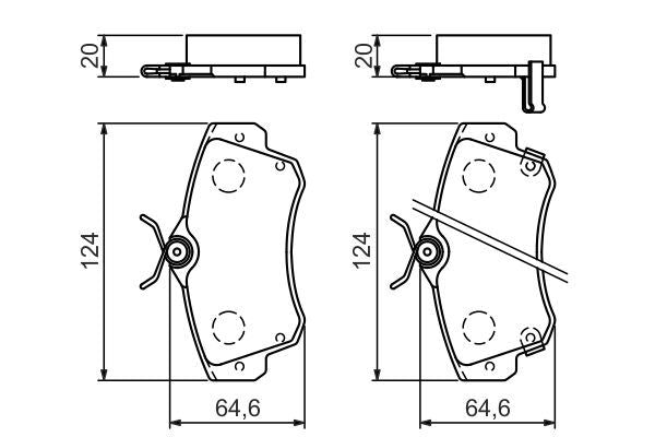 BOSCH 0986494029 Disc Brake Pad Set Front Fits Chrysler PT Cruiser Dodge Neon