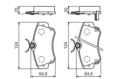 BOSCH 0986494029 Disc Brake Pad Set Front Fits Chrysler PT Cruiser Dodge Neon