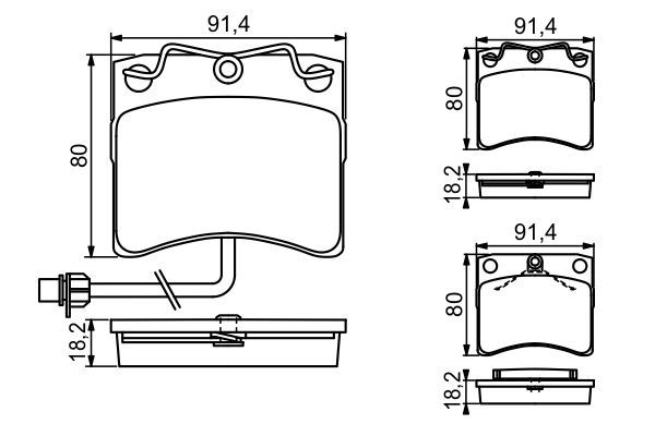 BOSCH 0986494041 Disc Brake Pad Set Front Fits VW Transporter / Caravelle